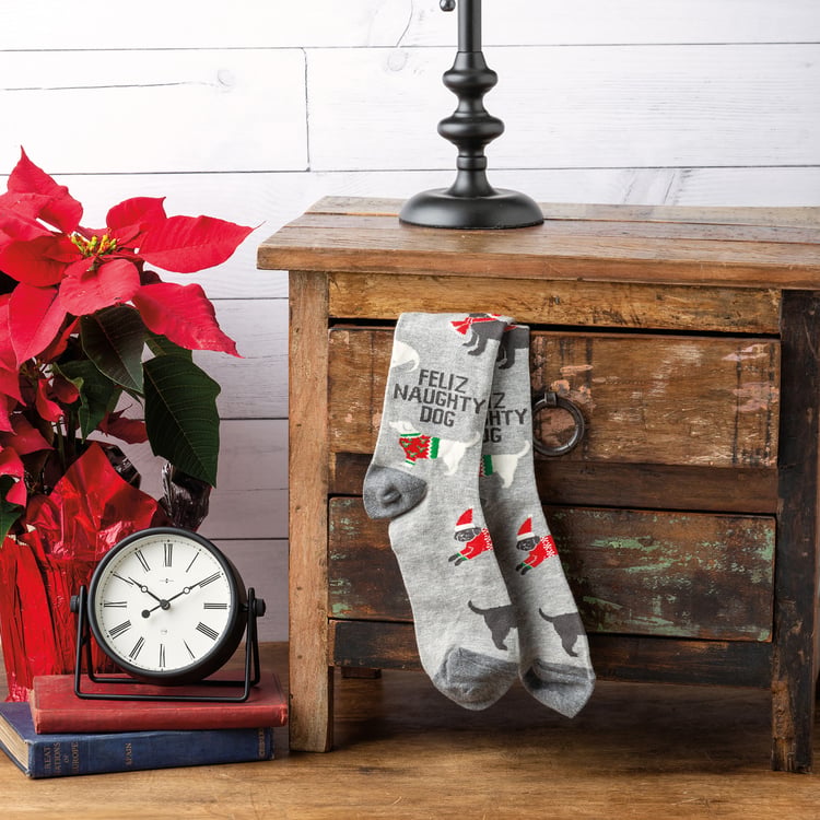 Feliz Naughty Dog Christmas Socks