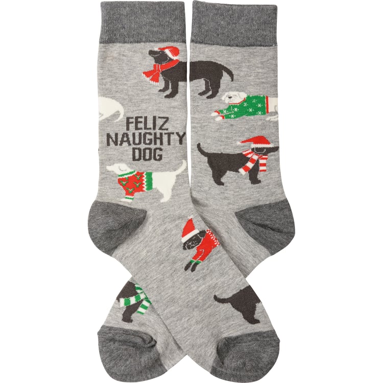 Feliz Naughty Dog Christmas Socks