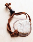 White Turquoise Bracelet w/ Adjustable Ties 010h