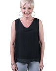 Tina Stephens Made In Italy Dina Silk V-Neck Tank
