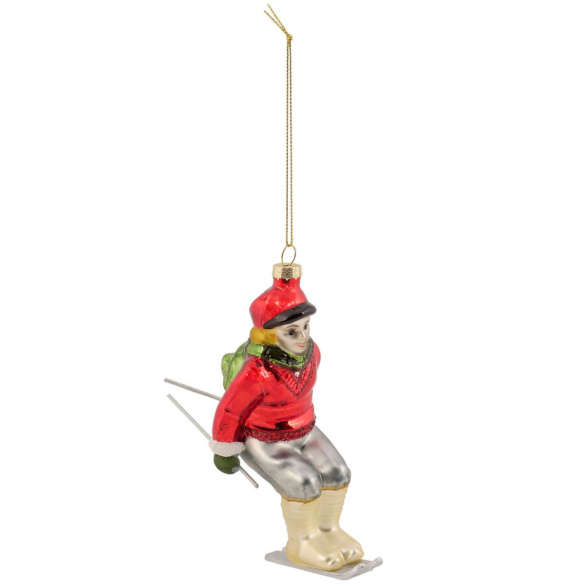 Red Skier Ornament