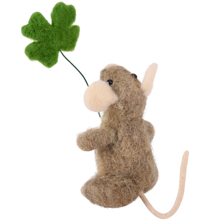 Shamrock Mouse Critter Ornament