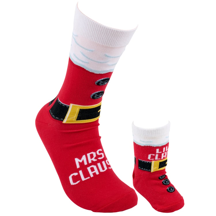Mrs. Claus &amp; Lil' Claus Christmas Sock Set