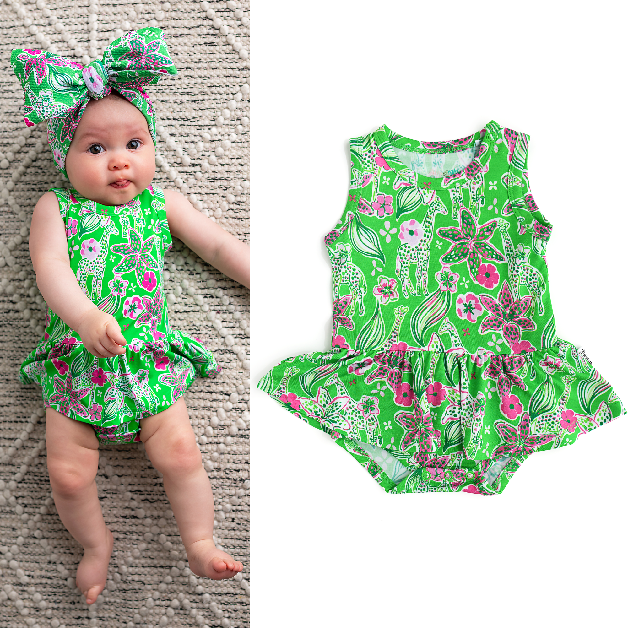 Bamboo Tank Tutu Baby Dress Clothes – Safari