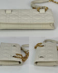 Christian Dior Caro Cannage White Leather Belt Bag Clutch