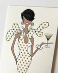s.e. hagarman Polka Dot Martini Gal Greeting Card