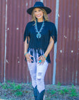Turquoise Squash Blossom Necklace w/ Short Black Tassel 261y