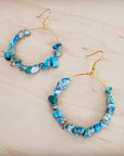 Beaded Hoop Earrings- Genuine Regalite Jasper 200bg