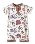 Farmer's Market Baby Boy Shortall Romper–Soft Bamboo
