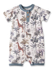 Jungle Safari Bamboo Baby Boy Shorty Romper