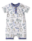 Seashore Baby Boy Romper – Bamboo Shortall One-Piece