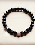 **Wood with gold accent beaded bracelet 807ss
