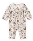 Larkspur Prairie Linen Western Romper With Eyelet Collar