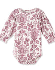 Floral Tapestry Baby Bodysuit - Long Sleeve Vintage Style