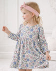 Vintage Floral Girls Dress - Soft Bamboo Jersey