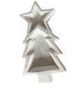 Large Christmas tree with star wood bowl