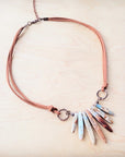 Aqua Terra Stone Slab Leather Cord Necklace 231ee