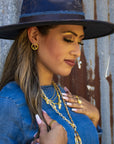 Matte Gold Double Circle Earrings 200g