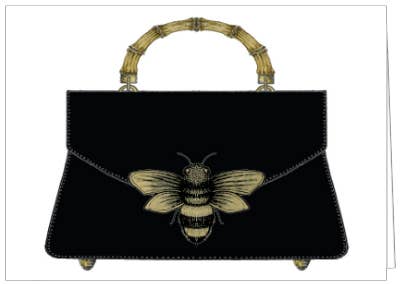 s.e. hagarman Posh Bee Purse Birthday Greeting Card