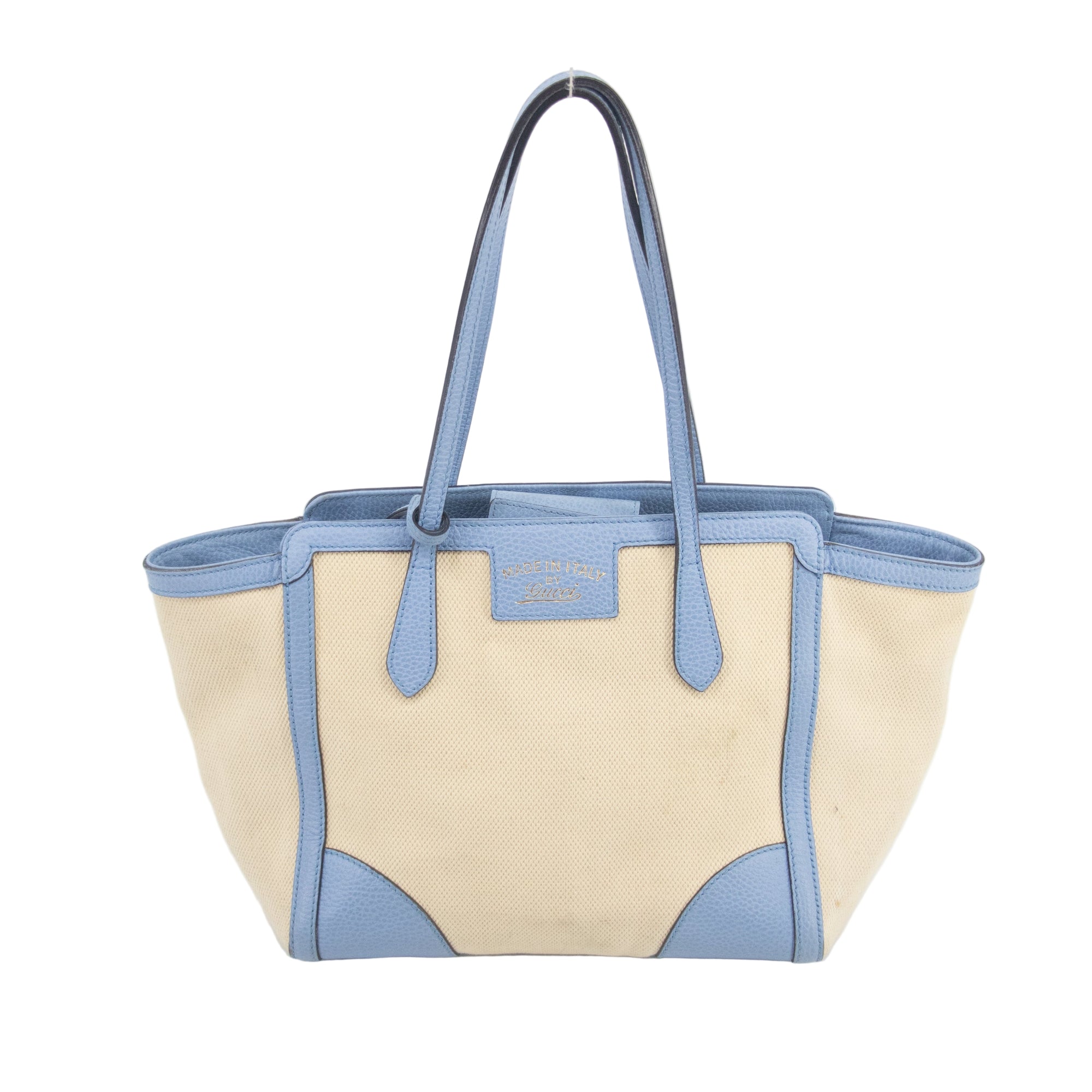 Gucci Beige x Brown Canvas Swing Tote - 