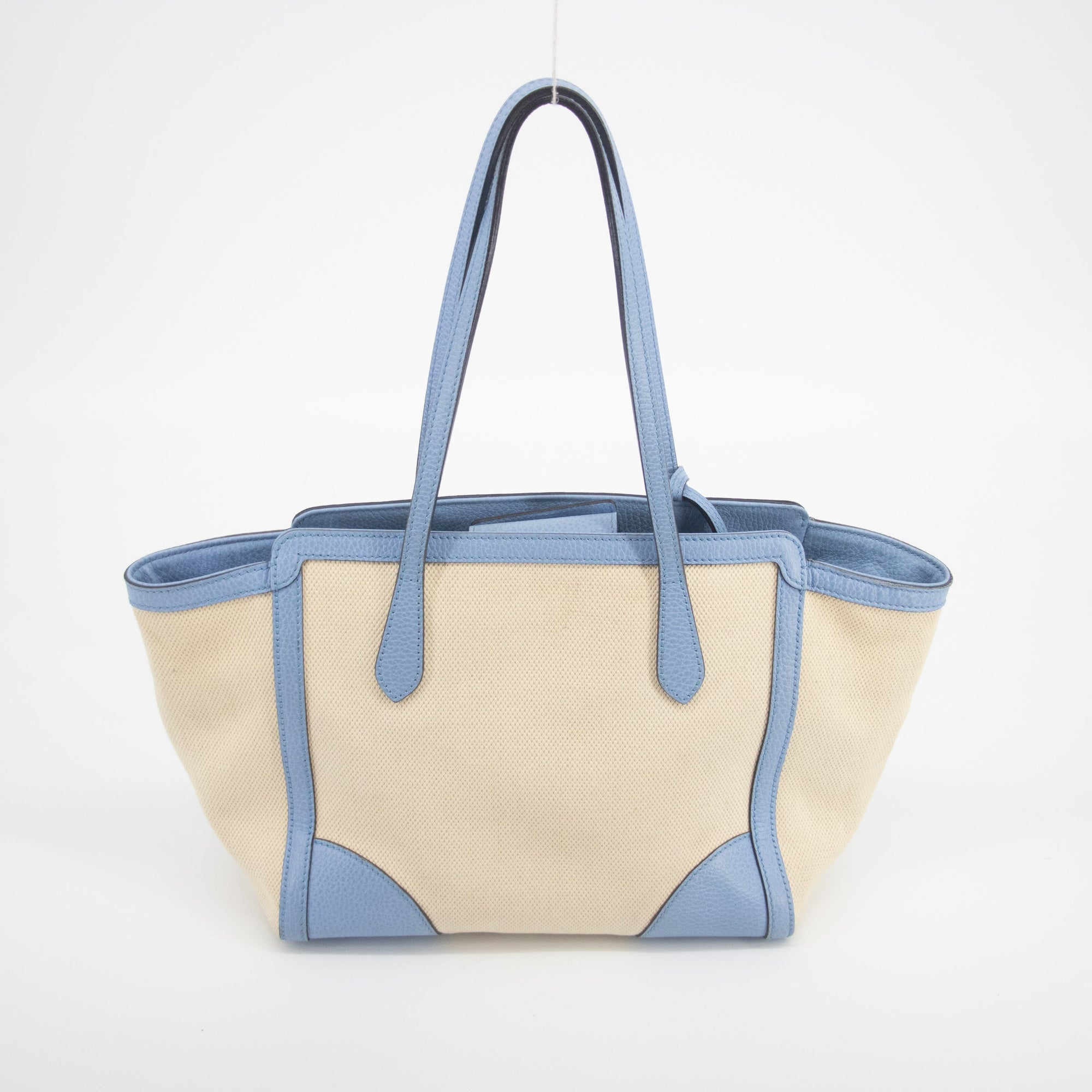 Gucci Beige x Brown Canvas Swing Tote - 