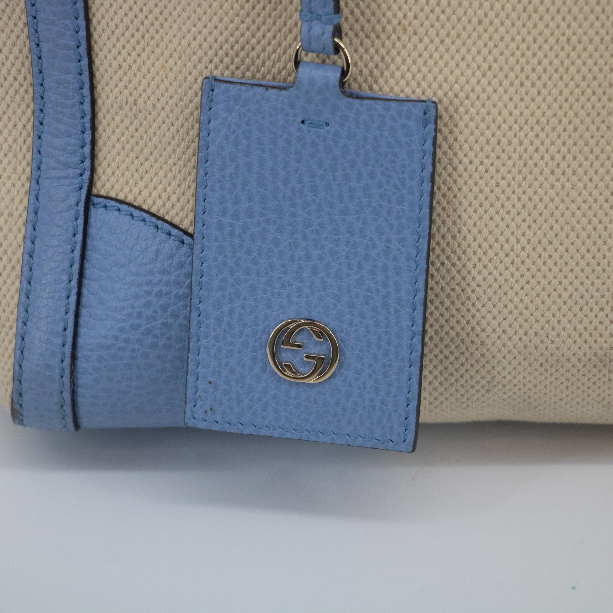 Gucci Beige x Brown Canvas Swing Tote - 