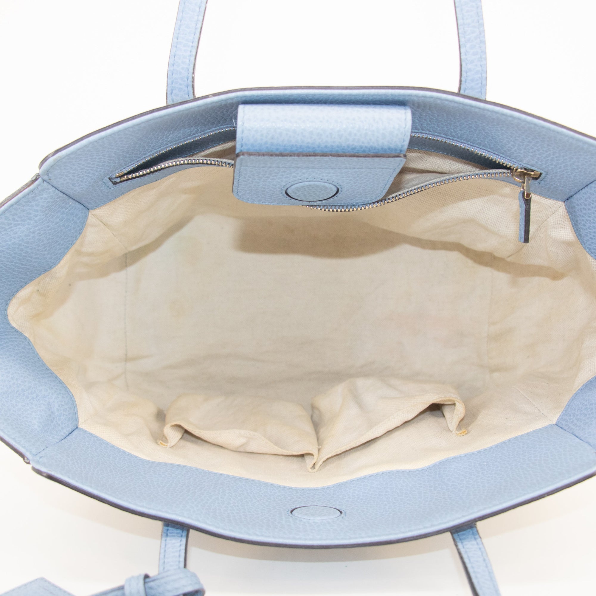 Gucci Beige x Brown Canvas Swing Tote - 