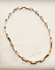 Matte Gold Large Chain Link Layering Necklace 255n