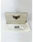 Gucci Queen Margaret Bee Wallet on a Chain Mystic White Clutch