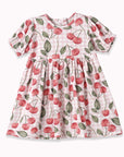 Cherry Picnic Puff Sleeve Bamboo Dress