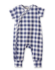 Picnic Plaid Bamboo Baby Zipper Romper w/Convertible Cuffs