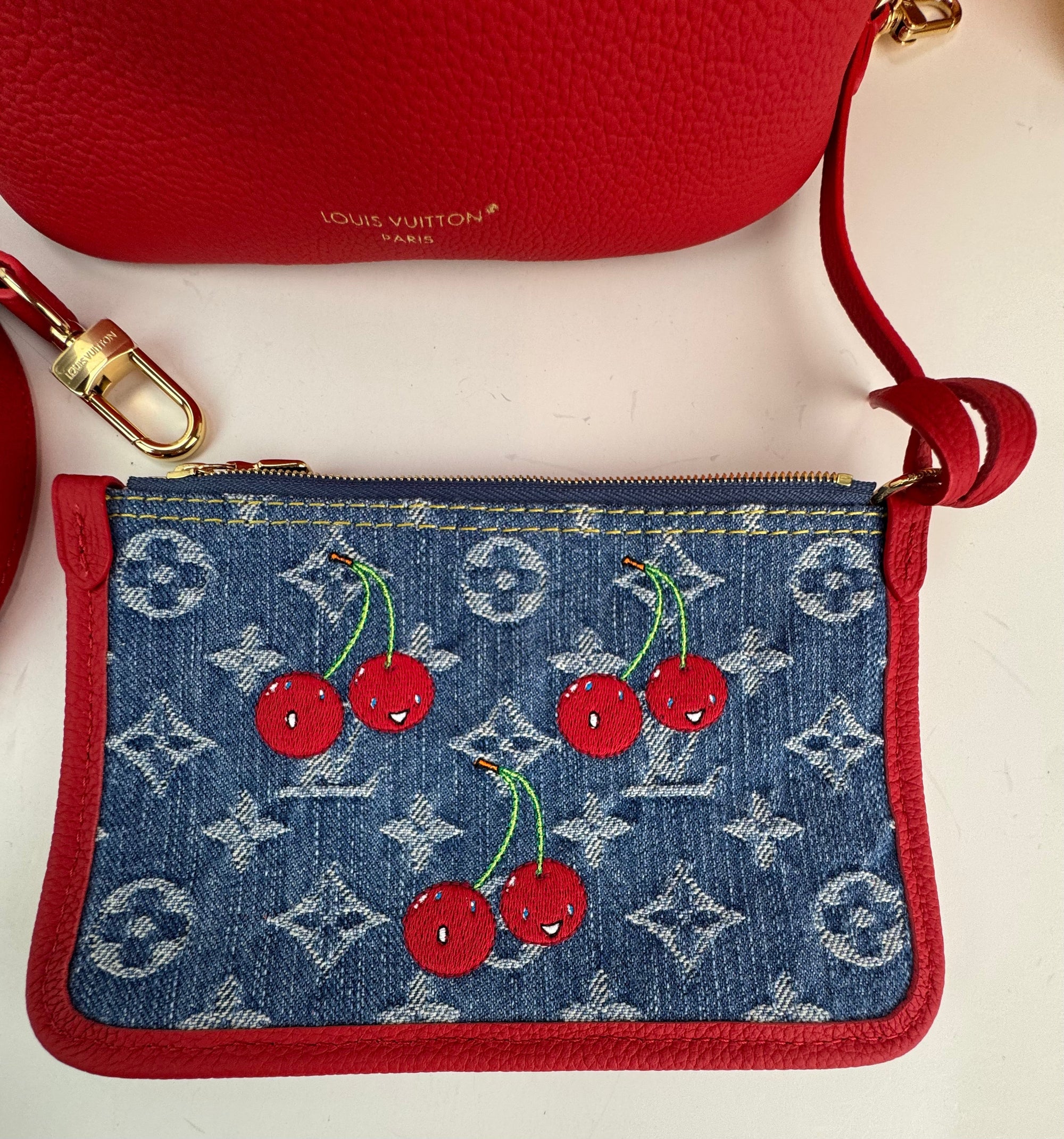 Louis Vuitton x Takashi Murakami Cerises Cherry Neverfull Inside Out BB