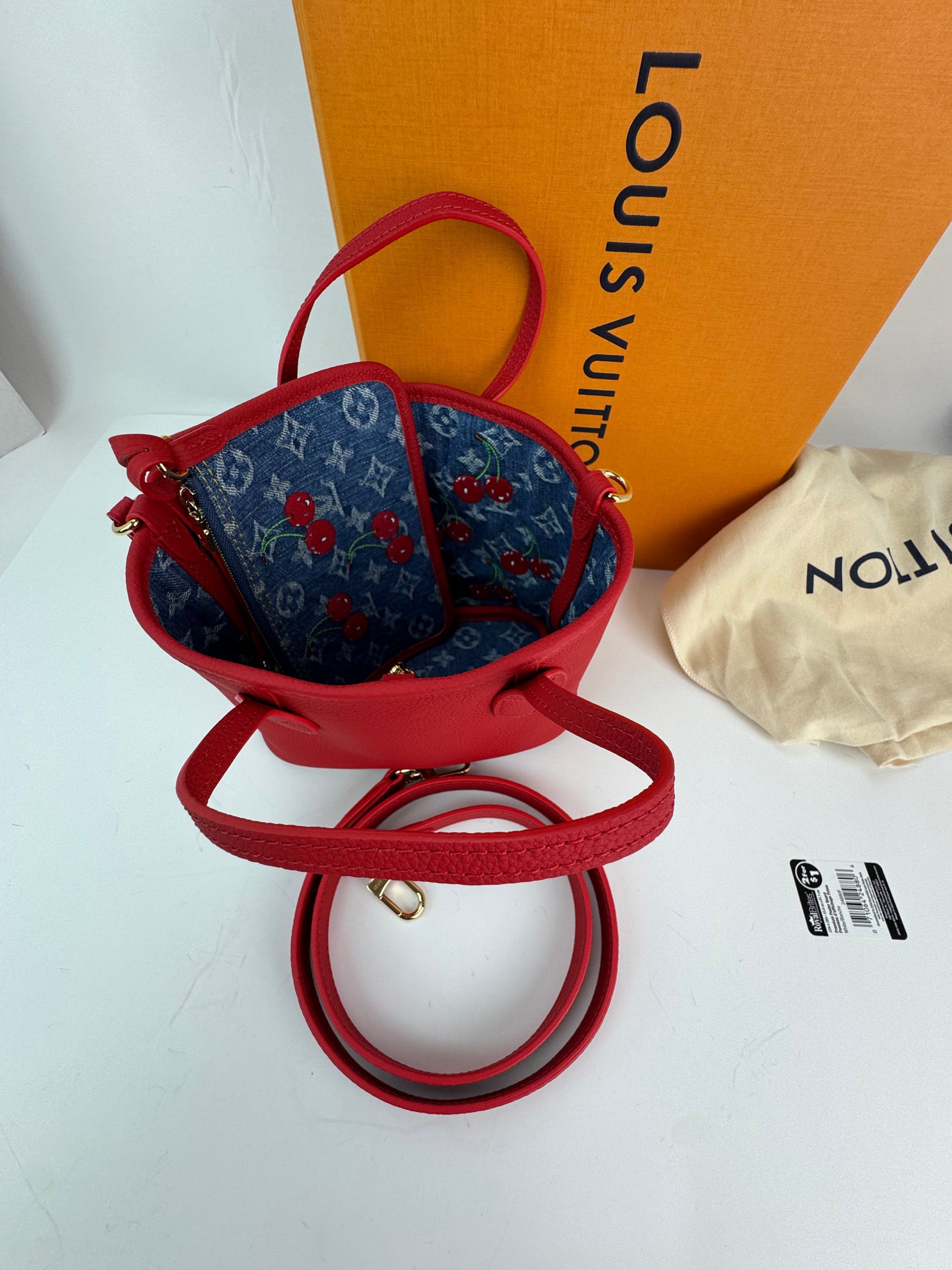 Louis Vuitton x Takashi Murakami Cerises Cherry Neverfull Inside Out BB