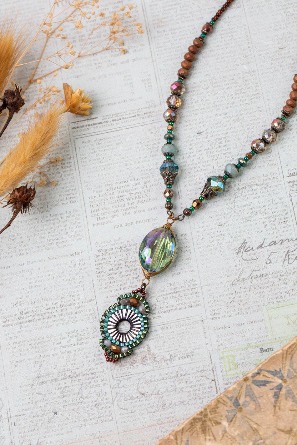 Czech Glass and Crystal Necklace