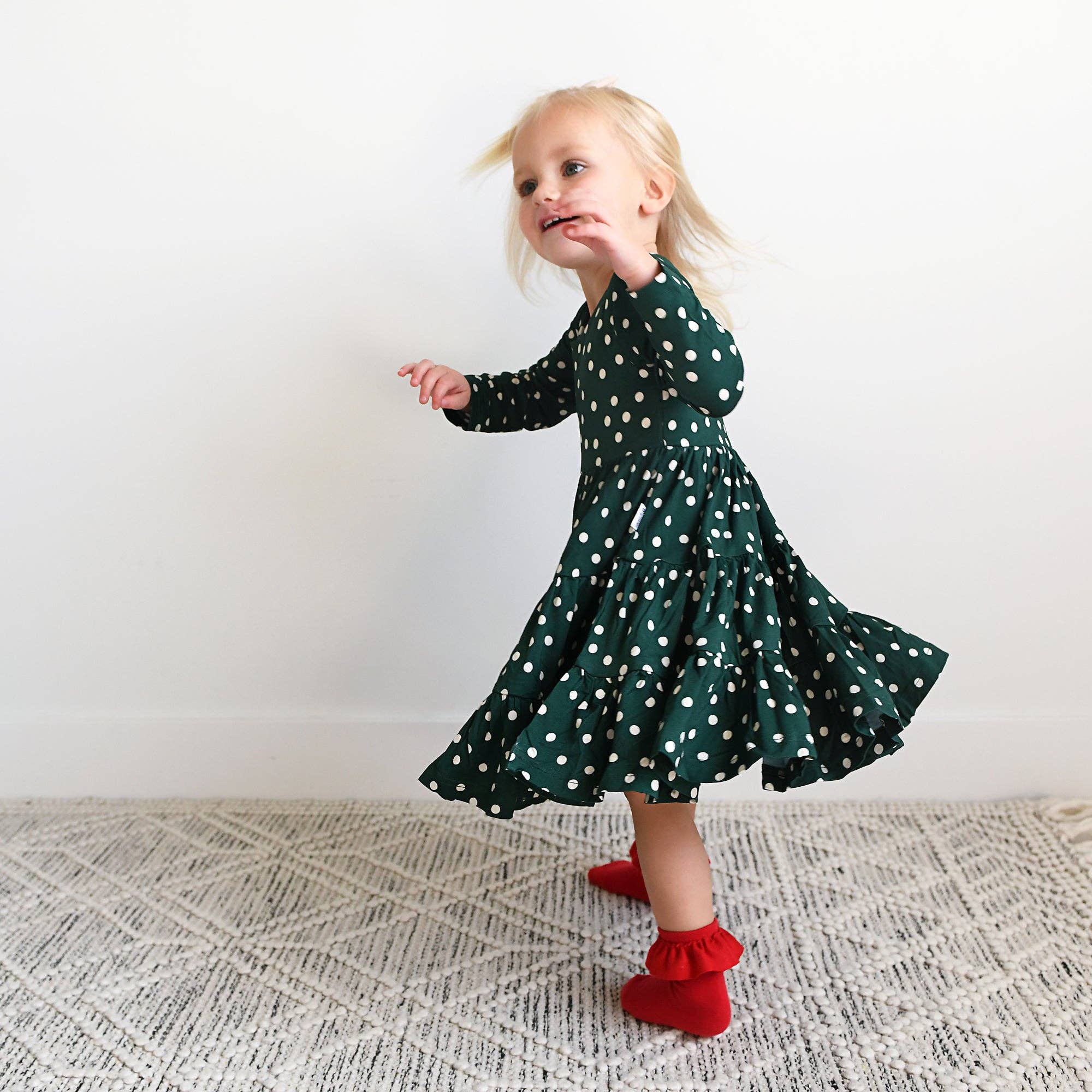 Bamboo Kids Girl Toddler Clothing Swing Dress Dottie