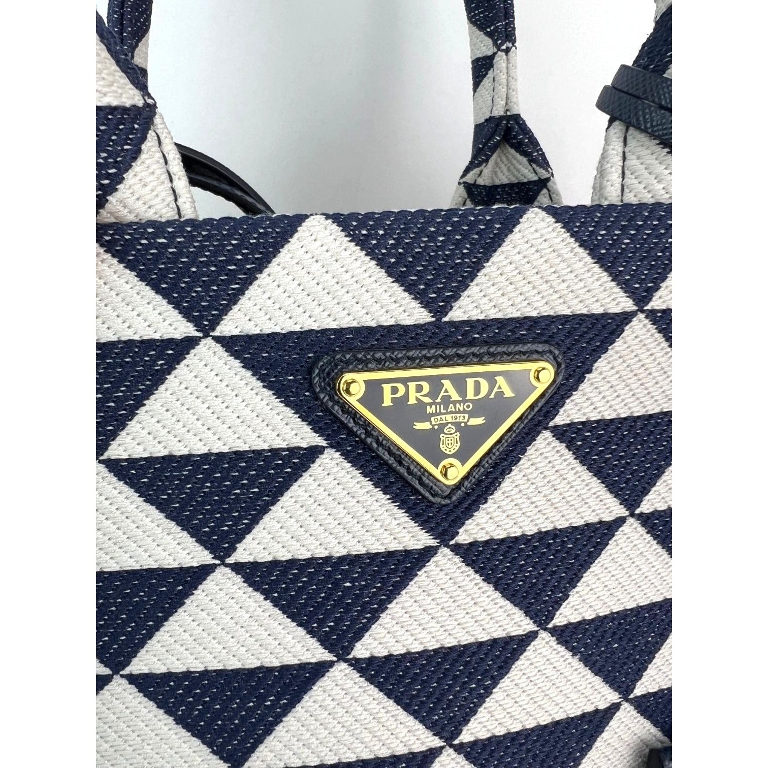 Prada Small Symbole Embroidered Fabric Handbag