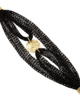 Hammered Coin component with woven thread chain Bracelet