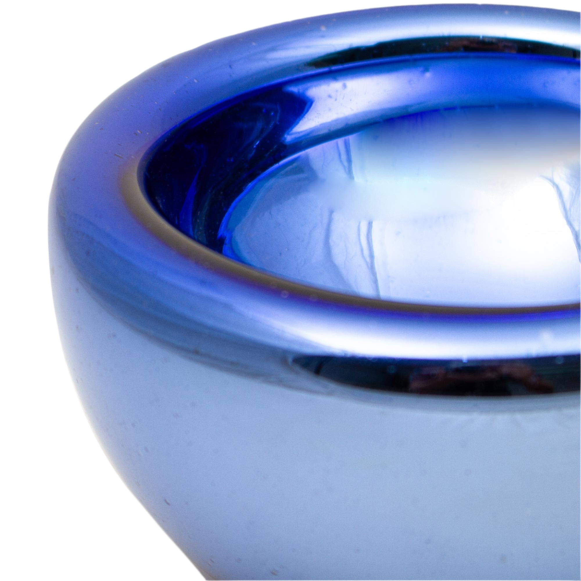 NOVICA Handmade Blue Opal Blown Glass Bowl