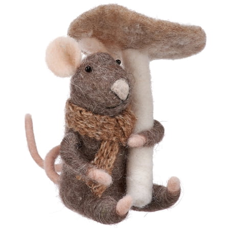 Brown Mushroom Mouse Critter Ornament
