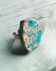 Blue Regalite Chunky Statement Ring 012k