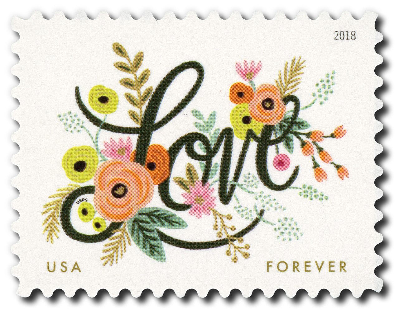 2018 Love Flourishes Forever Postage Stamps - Sheet of 20