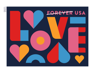 2021 LOVE Forever Postage Stamps - Sheet of 20