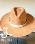 White and Gold Gator Embossed Leather Hat Band Only 951g