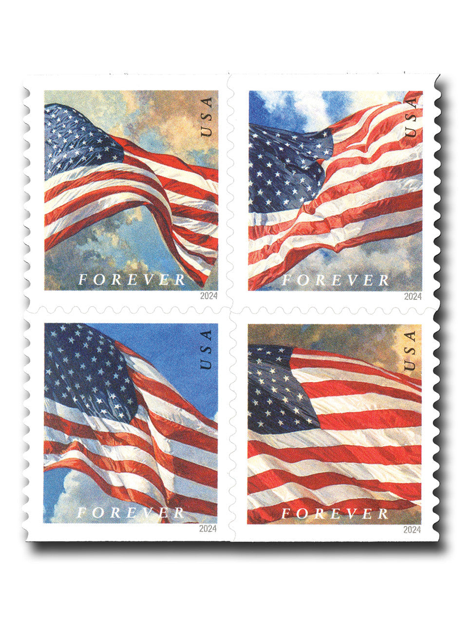 2024 U.S. Flags Forever Postage Stamps Booklet - 100 Count