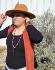 **Aqua Terra Wood Necklace with Copper Cross 237d