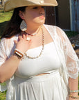 Dusty Leather Narrow Cuff with Genuine Freshwater Pearls 006r