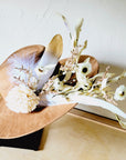 Boho Western Wedding Floral & Feather Bridal Hat in Tan 984k