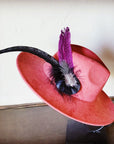 Boho Western Hat w/ Feather Tie Hat Band-Rust 982t