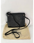 Burberry Signature Grain Leather Check Embossed Langley Black Crossbody
