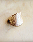 Matte Gold Electroplate Cuff Ring 012b